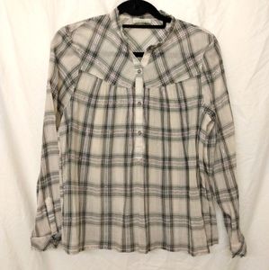 Lucky Brand sheer raw hems button down shirt